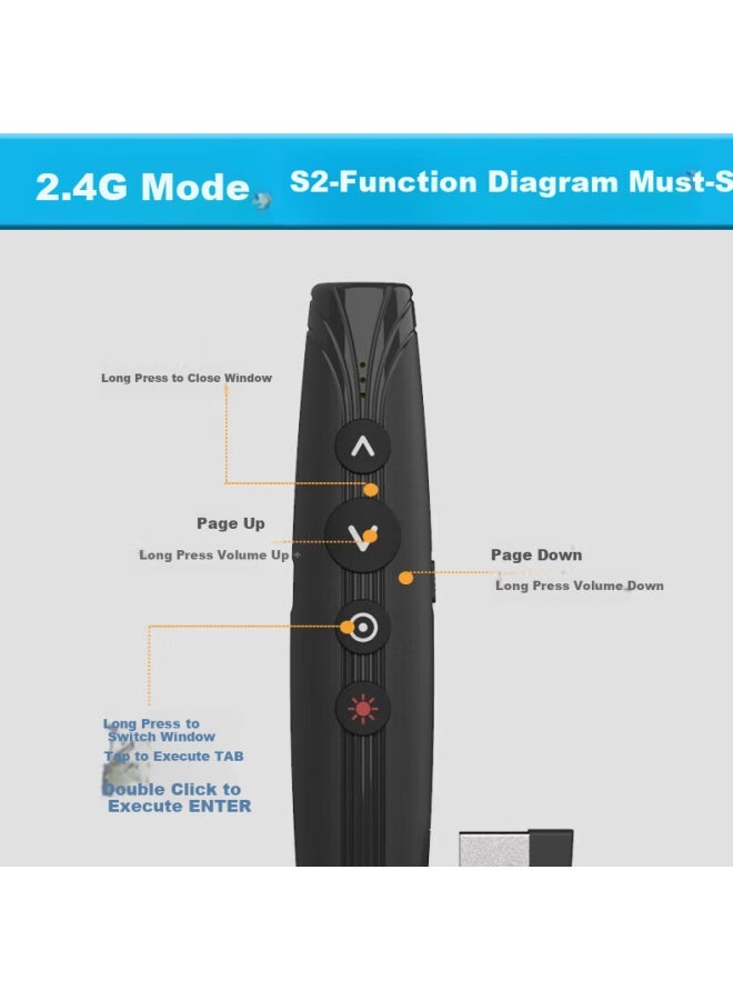 Noomya R70 Compatible Seewo Honghe All-in-one Whiteboard Laser Pointer Multifunctional Page Turner Teacher Rechargeable One-key Drawing Pen Screen Cleaner Touch Writing Ppt Remote Volume Control Pen - Image 3