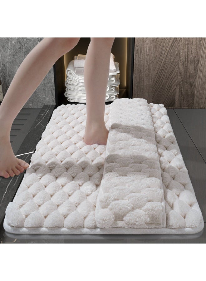 هومستر حمام حصيرة وحمام سجادة 16 * 24 بوصة -Flannel بلوش غير انزلاق امتصاص دش حصيرة -ناعمة شاغي حمام سجادة آلة غسيلة للحمام حوض الاستحمام حمام سجادة - Image 1