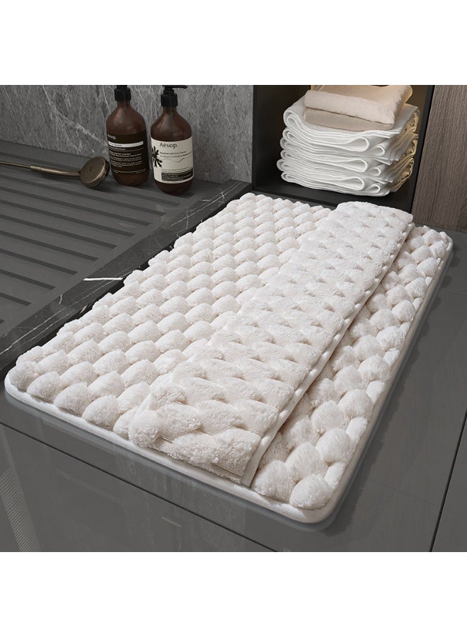 هومستر حمام حصيرة وحمام سجادة 16 * 24 بوصة -Flannel بلوش غير انزلاق امتصاص دش حصيرة -ناعمة شاغي حمام سجادة آلة غسيلة للحمام حوض الاستحمام حمام سجادة - Image 2