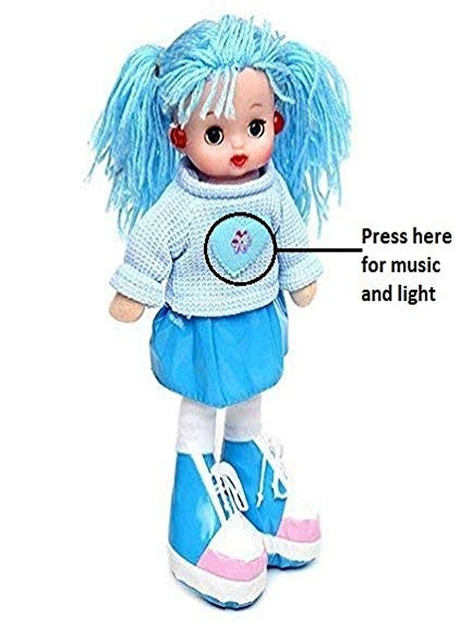 VGRASSP Beautiful Fluffy Smiling Doll Toy for Girls with Lights and Music - Soft and Cute - 36 cms - Image 2
