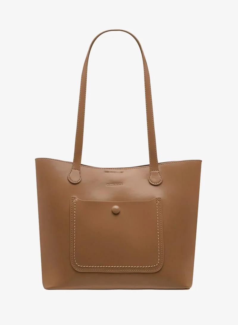 Flora Bella By Shoexpress Solid Tote Bag with Zip Closure