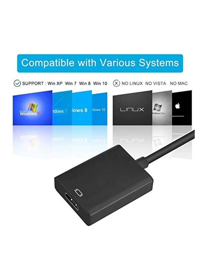 رايكيو محول من USB 3.0 إلى HDMI بدقة عالية الوضوح 1080P مع محول رسومات صوت وفيديو أسود - Image 2
