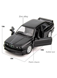 RMZ City 1:36 Compatible for BMW M3 1987 Toy Car, Diecast Pull Back Model Car, Doors Open, Collection Kids Toy for Aged 3 and up, Gift Black  - Image 1