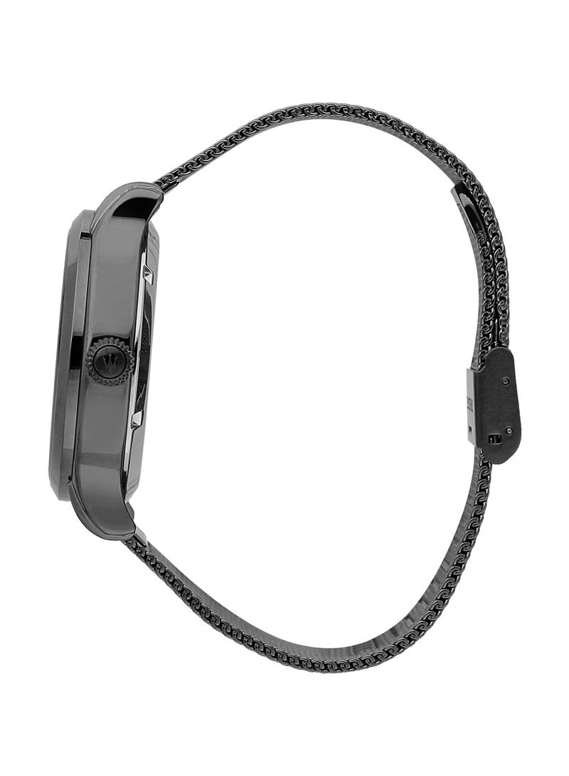 Maserati ساعة إيبوقا الأوتوماتيكية من الفولاذ المقاوم للصدأ الأسود بشبكة R8823118017 - 42 مم - Image 5