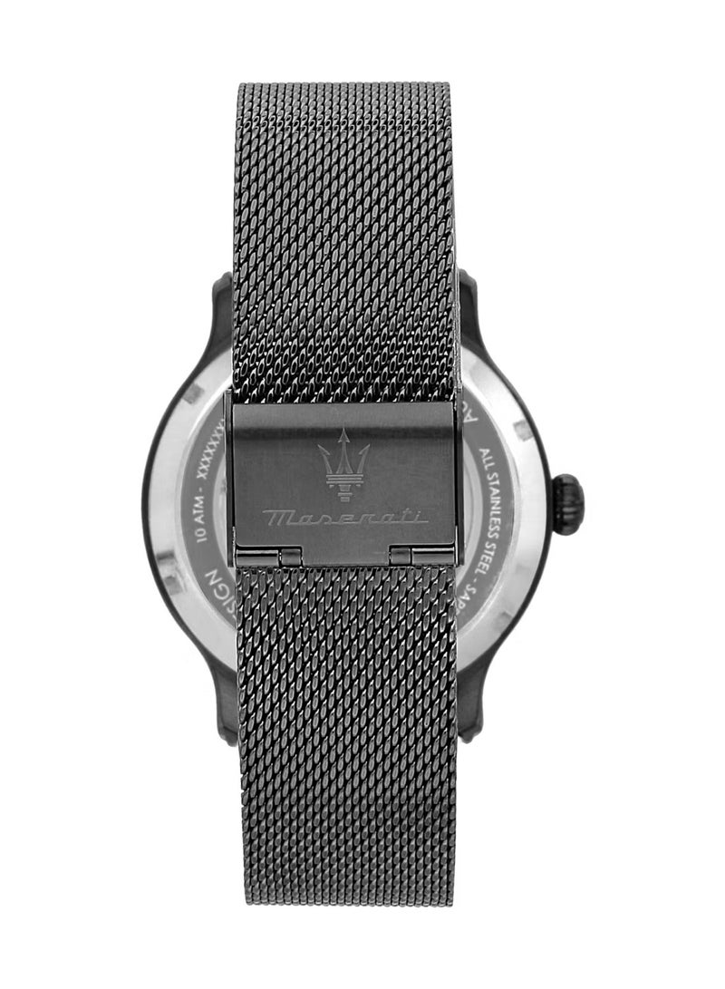 Maserati ساعة إيبوقا الأوتوماتيكية من الفولاذ المقاوم للصدأ الأسود بشبكة R8823118017 - 42 مم - Image 4