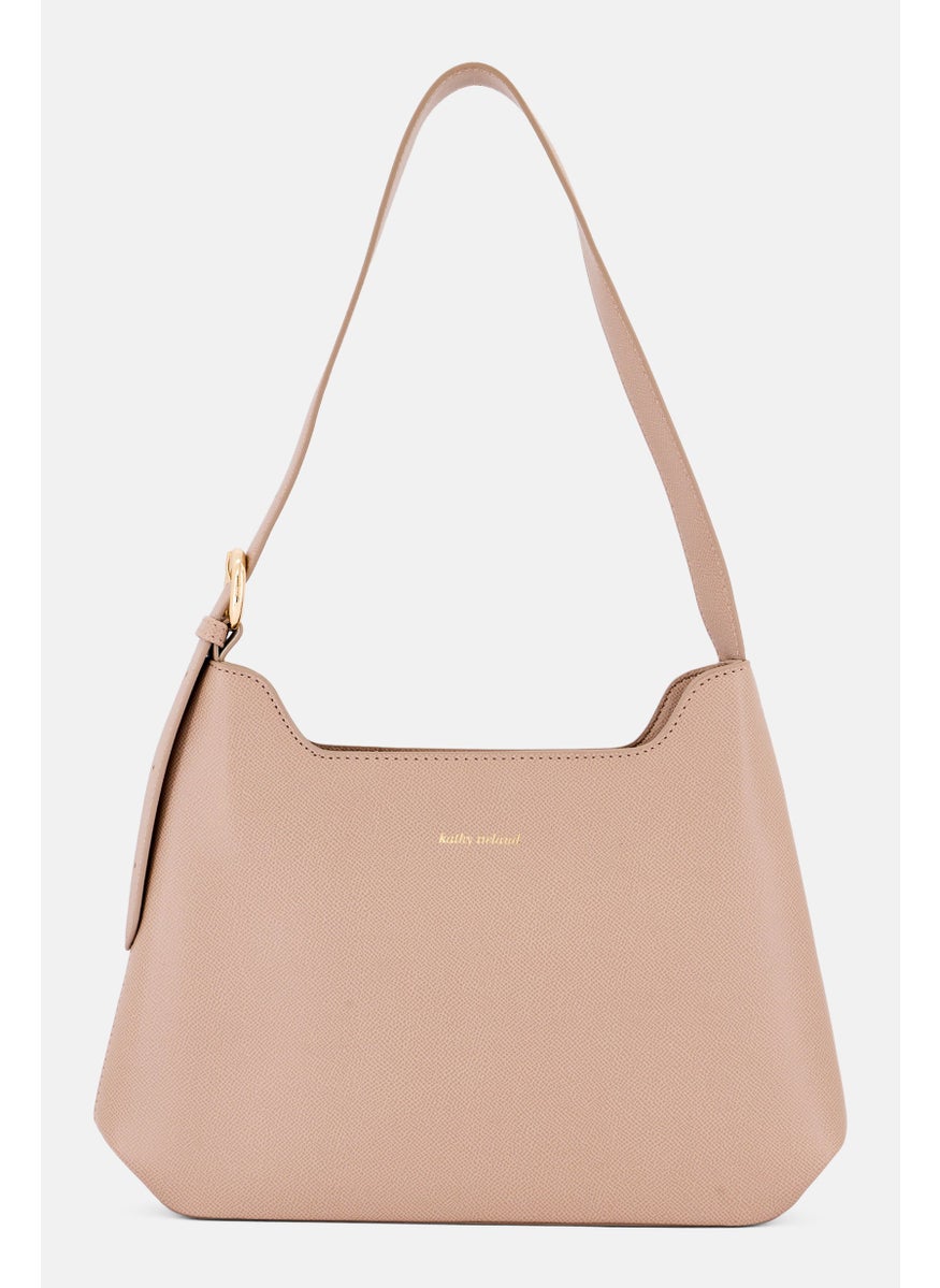 Kathy Ireland Women Brand Logo Elegant Shoulder Bag, Taupe  - Image 1
