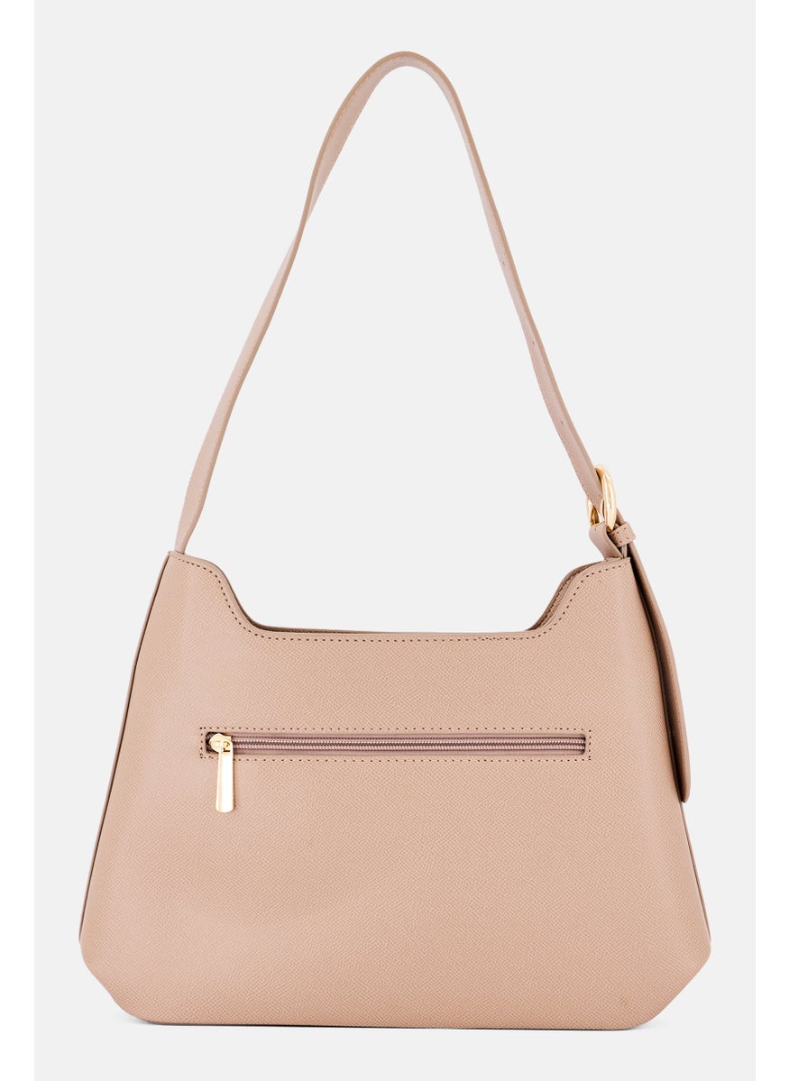 Kathy Ireland Women Brand Logo Elegant Shoulder Bag, Taupe  - Image 2