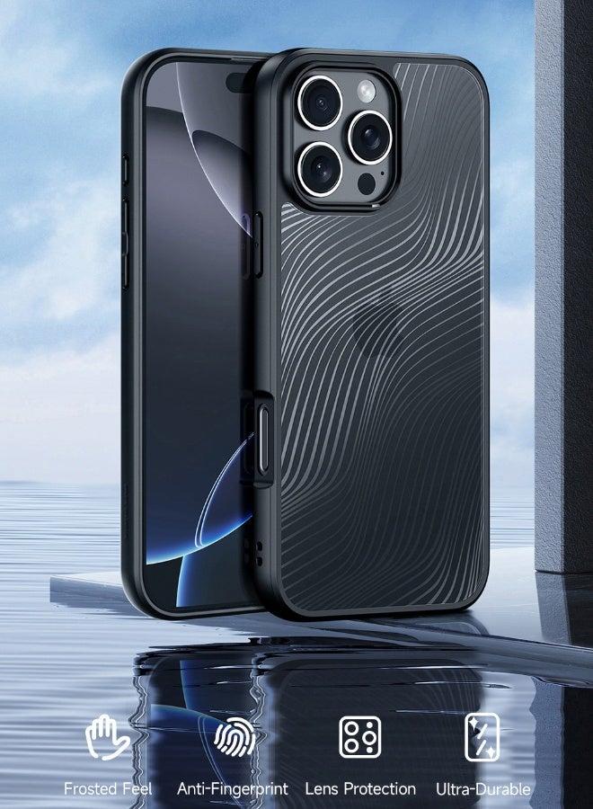 DUX DUCIS iPhone 16 Pro Case, [SGS Dropproof Certification][Streamline Texture][Frosted Feel] Slim Shockproof Frosted Case Cover for Apple iPhone 16 Pro, Black - Image 2