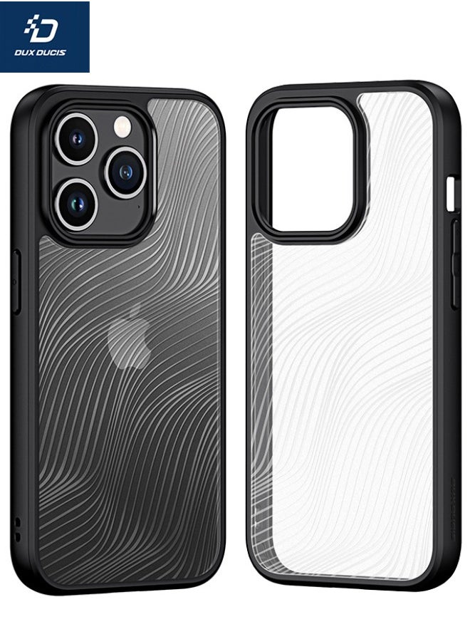 DUX DUCIS - iPhone 16 Pro Case, Anti-Drop Slim Shockproof Frosted Back Cover,  [SGS Dropproof Certification][Streamline Texture][Frosted Feel] Case Cover for Apple iPhone 16 Pro, Black - Image 1
