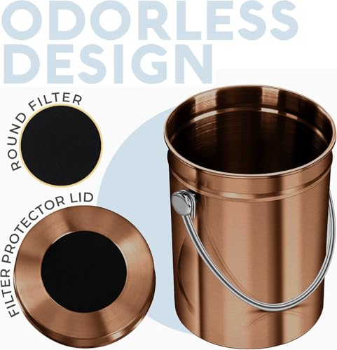 EPICA Countertop Compost Bin Kitchen 13 Gallon Odorless Composting Bin with Carbon Filters Indoor Compost Bin with Lid Stainless Steel Kitchen Composter for Food Scraps Waste Recycling - Image 3