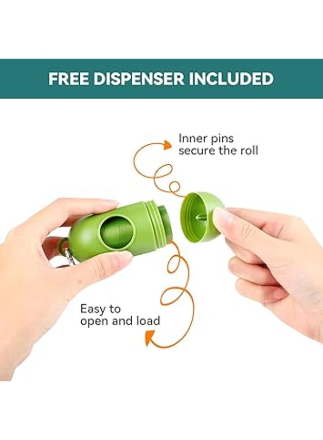 أكياس فضلات الكلاب مع 1 موزع ، 20 لفة، أكياس فضلات الكلاب السميكة مانعة للتسرب، 300 قطعة - Image 2