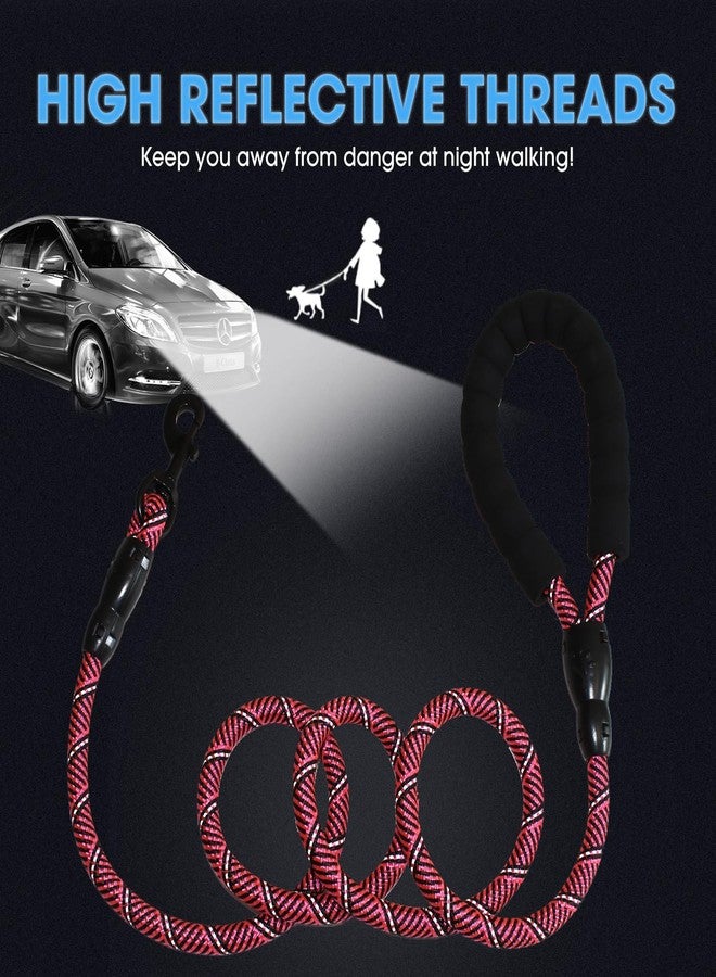 BAAPET 2/4/5/6 FT Dog Leash with Comfortable Padded Handle and Highly Reflective Threads for Small Medium and Large Dogs (5FT-1/2'', Black Pink) - Image 4