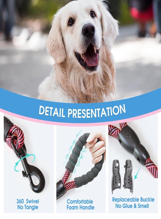 BAAPET 2/4/5/6 FT Dog Leash with Comfortable Padded Handle and Highly Reflective Threads for Small Medium and Large Dogs (5FT-1/2'', Black Pink) - Image 3