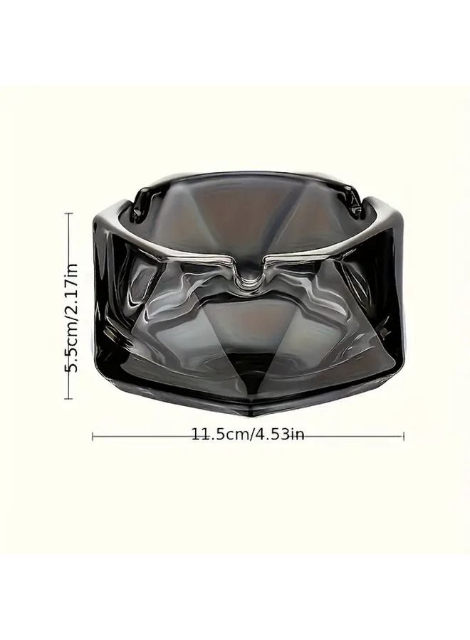 Large Smoke Ash Octagonal Glass Ashtray with Starry Sky Design for Home Office Decor - Image 1