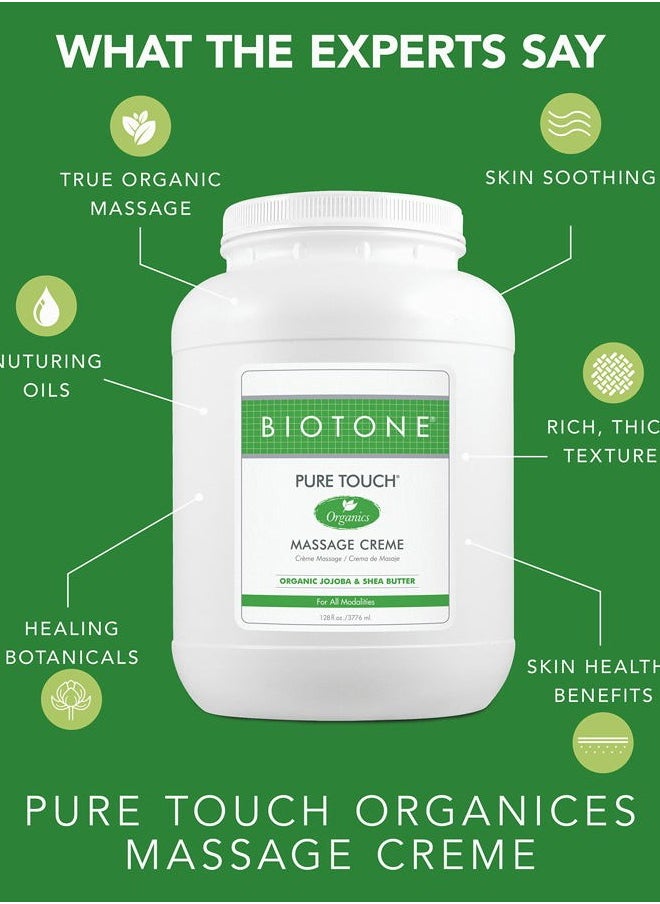 Biotone - BIOTONE Pure Touch Organics Massage Crème, True Organic Massage, Rich Texture, Silky Glide, Soothing Ingredients, Healing Botanicals - 1 Gallon - Image 1