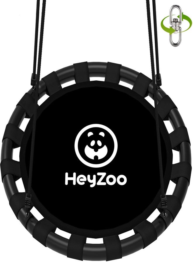 HeyZoo Saucer Swing, 48 Inch Larger Swing Sets for Backyard and Outdoor Playground, 900lbs Weight Capacity, with 360 Degree Swivel, Gifts for Kids and Family, Black - Image 1