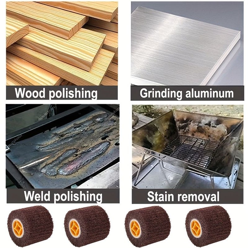 80 Grit Blending Angle Grinder Wire Wheel 4 Pieces Set Cross Core Polishing Wheel For Metal Rust Removal Surface Polishing - Image 4