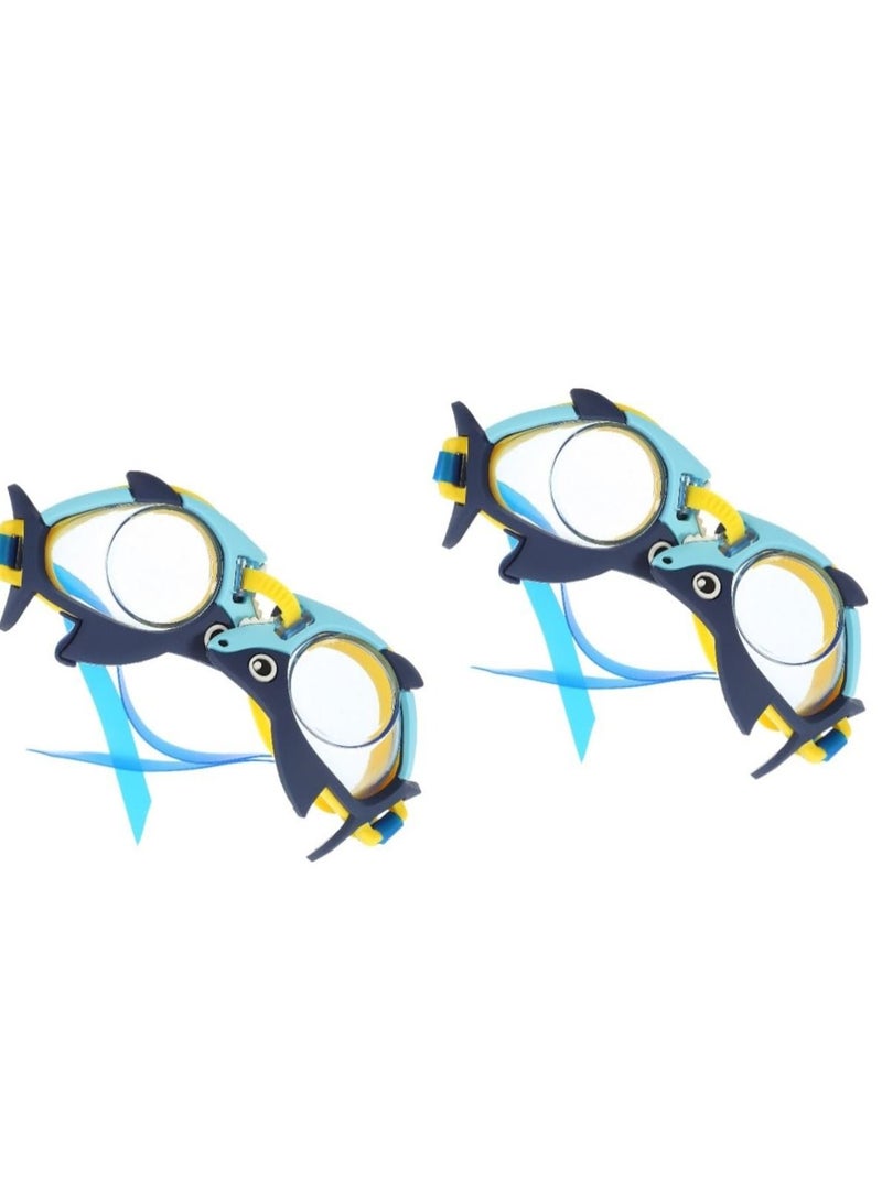 Y&D Shaped Vision No Accessory Goggles, 2pcs Swimming Wide Straps Girls Leak Kids View Anti Fog Sports Children Boys Anti-uv Glasses Design - Image 1