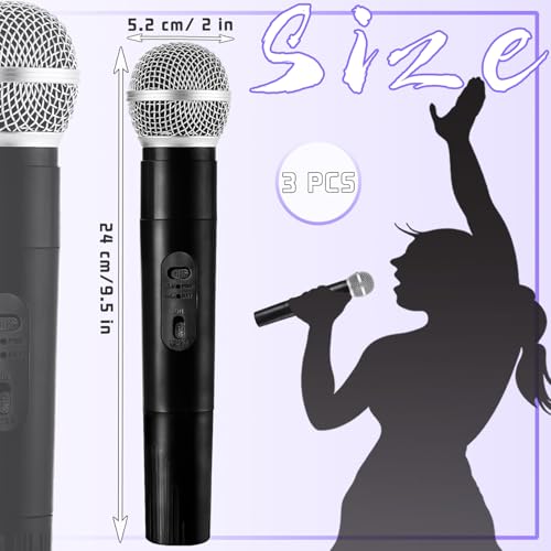Zddaoole 3 Pcs Kids Microphone ToyPlastic Fake Microphone Pretend Play Toy Black Stage Mics Toys for Halloween Christmas Karaoke Costume Party Favors - Image 5