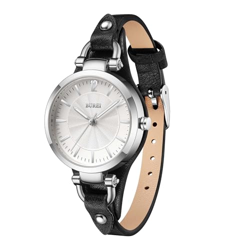BUREI Women Watches Simple Leather Strap Watch Analog Quartz Watches Small Thin Ladies Watch Bracelet Band Wristwatch Gifts for Women - Image 1