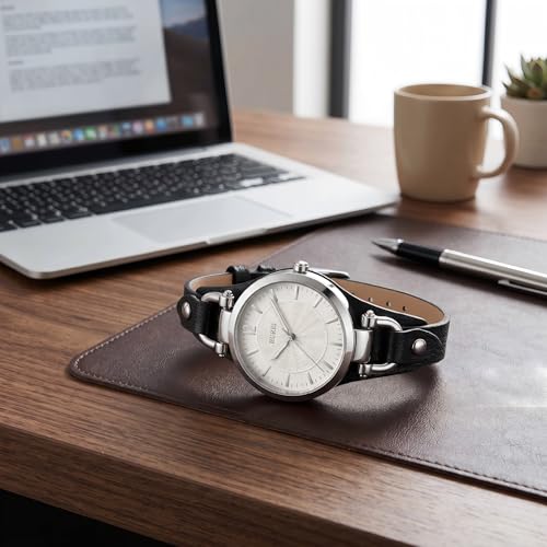BUREI Women Watches Simple Leather Strap Watch Analog Quartz Watches Small Thin Ladies Watch Bracelet Band Wristwatch Gifts for Women - Image 3