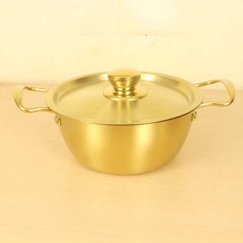 Spillbox Stainless Steel Gold Coated Serving Bowl with Lid|Cookware| Kitchen Utensil|Mixing Bowls|PVD Coated Bowl|Dinnerware|Resistant Cooking & Serving Pot (Small) - Image 5