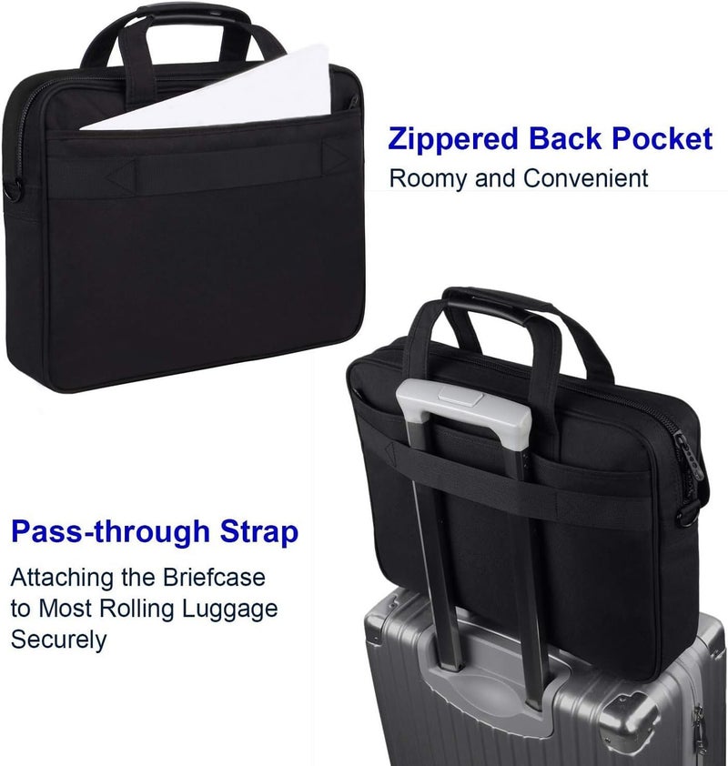 Taygeer Laptop Bag 15.6 Inch, Business Briefcase Gifts for Men Women, Water Resistant Messenger Shoulder Bag with Strap, Premium Office Bag, Carry On Laptop Case for Notebook/Computer/Laptop, Black - Image 4