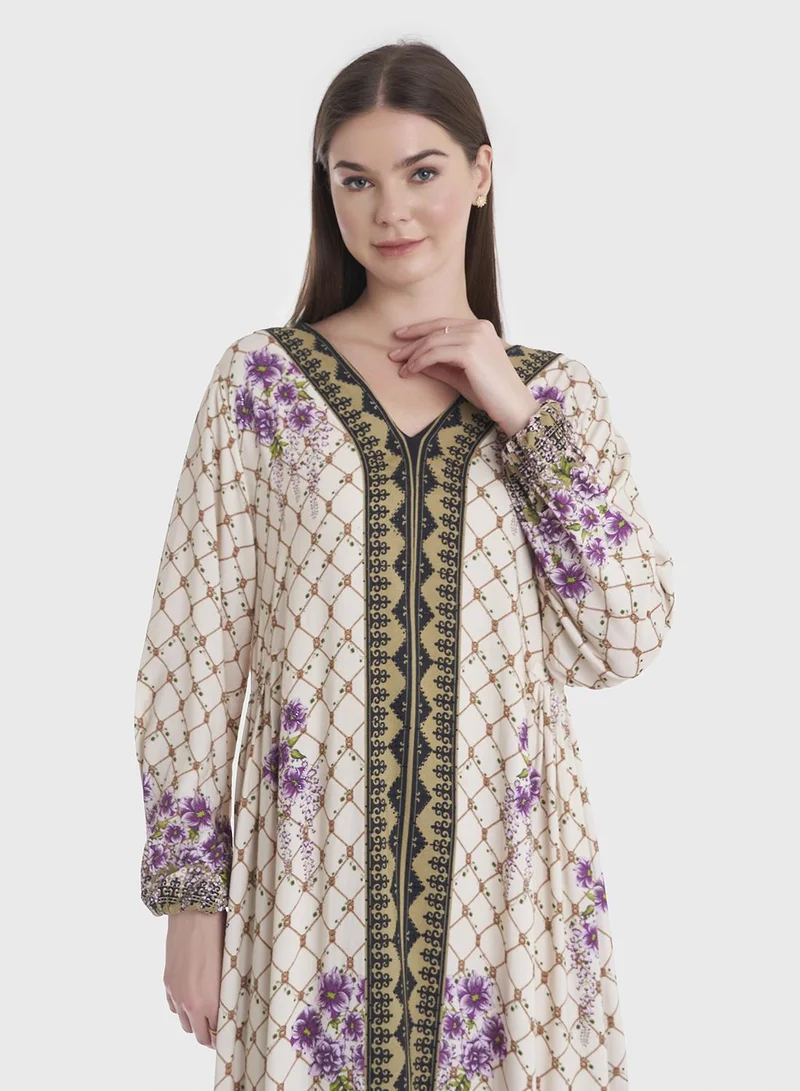 KASHKHA Viscose Printed Placement Digital Jalabiya