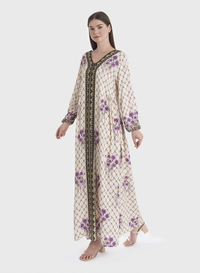 KASHKHA Viscose Printed Placement Digital Jalabiya