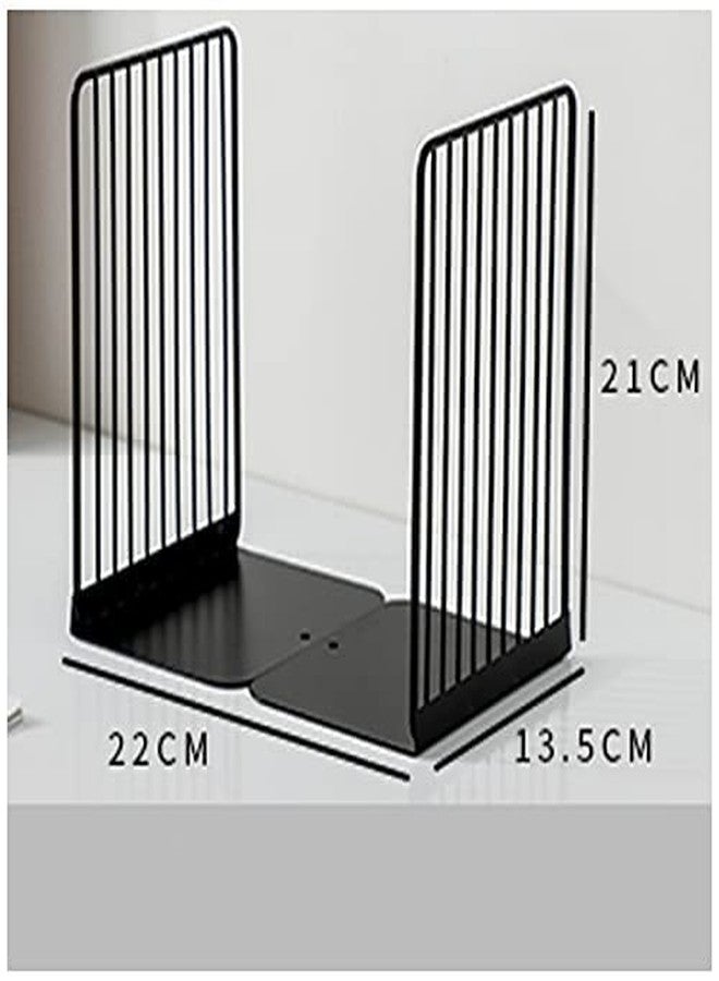 oddpod™ Stria Metal Bookends for Office Decor/Book Shelf/Living Room/Home Décor 7704 8.5" - Black - Image 3