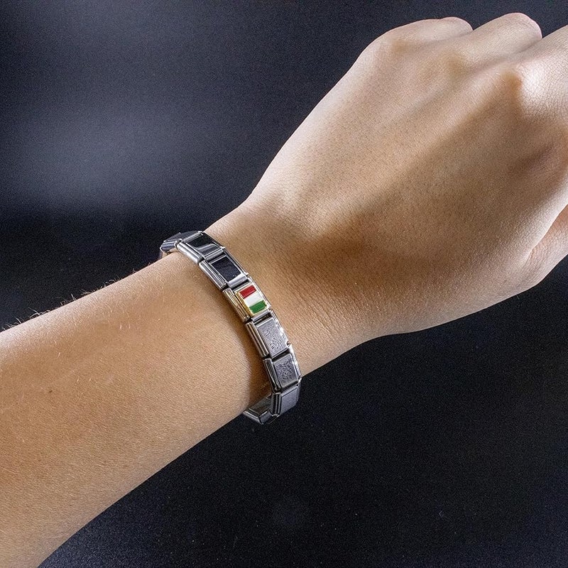 Fablinks Italian Bracelet Charms, 9mm Stainless Steel Flag Charm Link Jewelry for Women, Ethnic Pride Country Flags Enamel Links for Men - Image 4