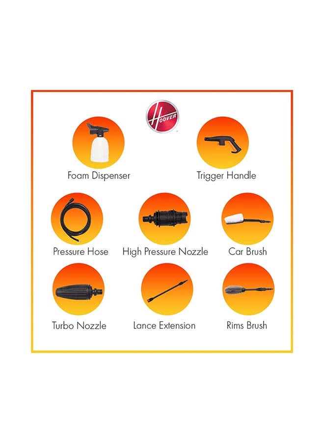HOOVER Power Wash Pressure Washer Black & Orange - Image 2