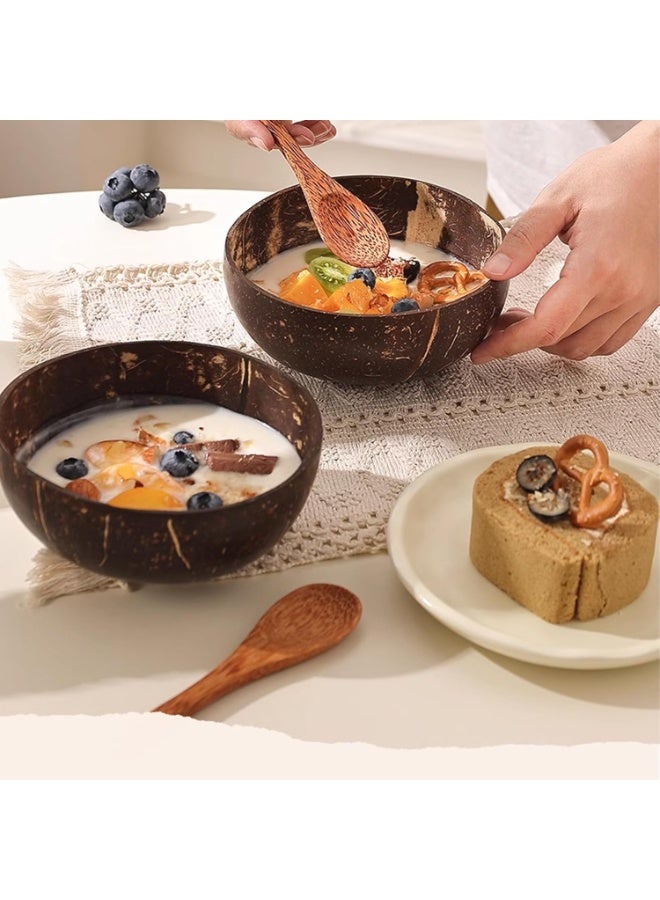 14 Pcs Natural Coconut Shell Bowls, Small Polished Wooden Bowls for Smoothie Acai Salad and Vegan Gifts, Natural Rustic Kitchen Decor - Image 3