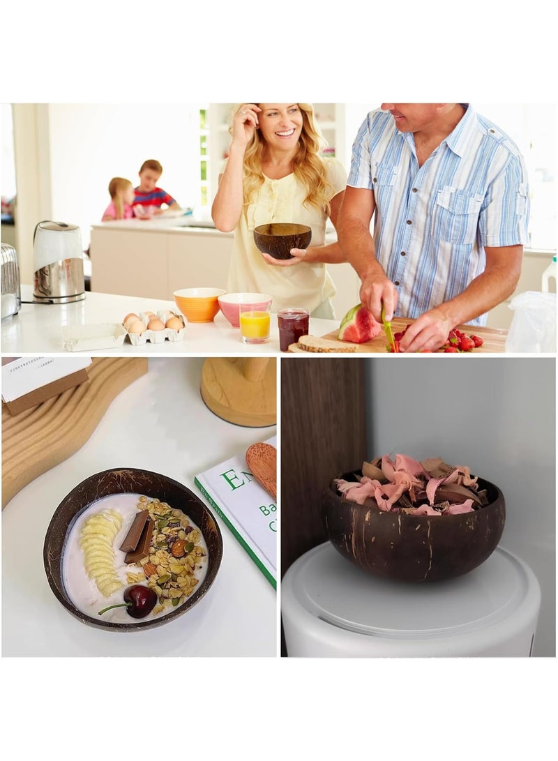 14 Pcs Natural Coconut Shell Bowls, Small Polished Wooden Bowls for Smoothie Acai Salad and Vegan Gifts, Natural Rustic Kitchen Decor - Image 5