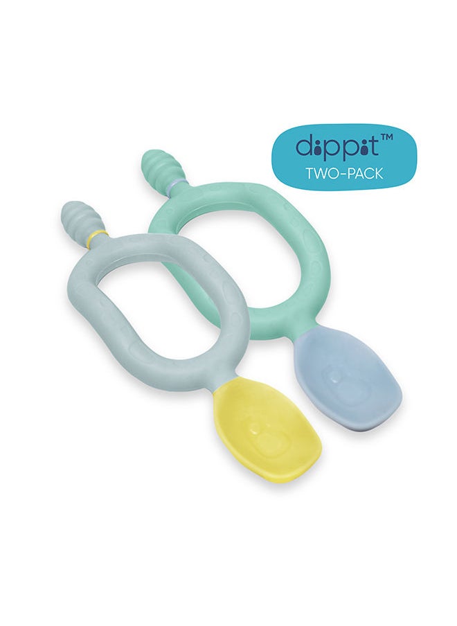 bibado - Pack Of 2 Dippit- Pre Weaning Spoon Grey - Image 1