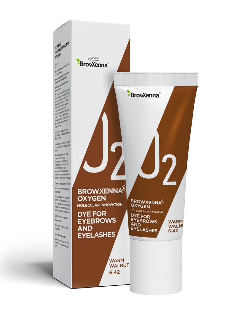 BrowXenna - OXYGEN J2 Dye for Eyebrows and Eyelashes 15 ML | Warm walnut #6.42 - Image 1