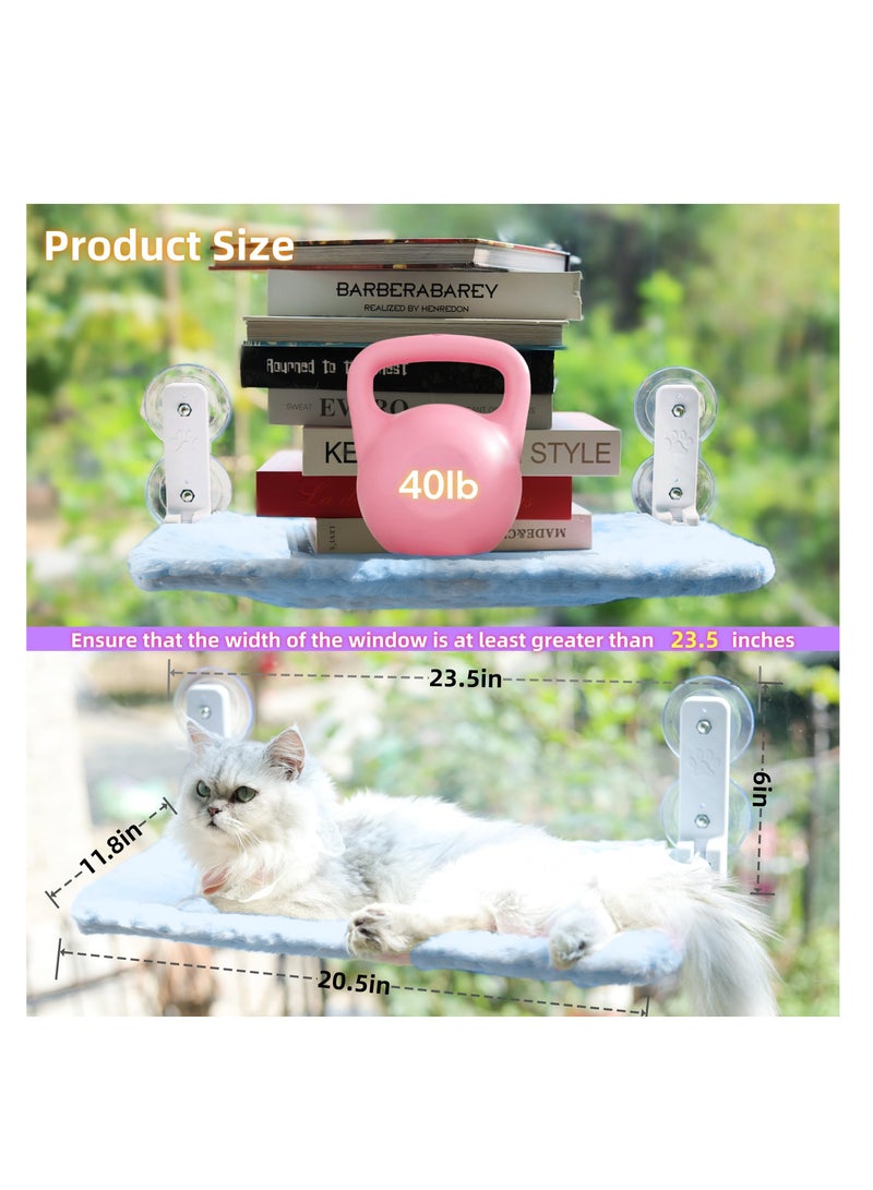 Foldable Cat Hammock for Window - Cordless, Embeded Machine Washable Padded Bed, Robust Metal Frame - Cat Window Perch for Large Cats and Kittens - Image 2