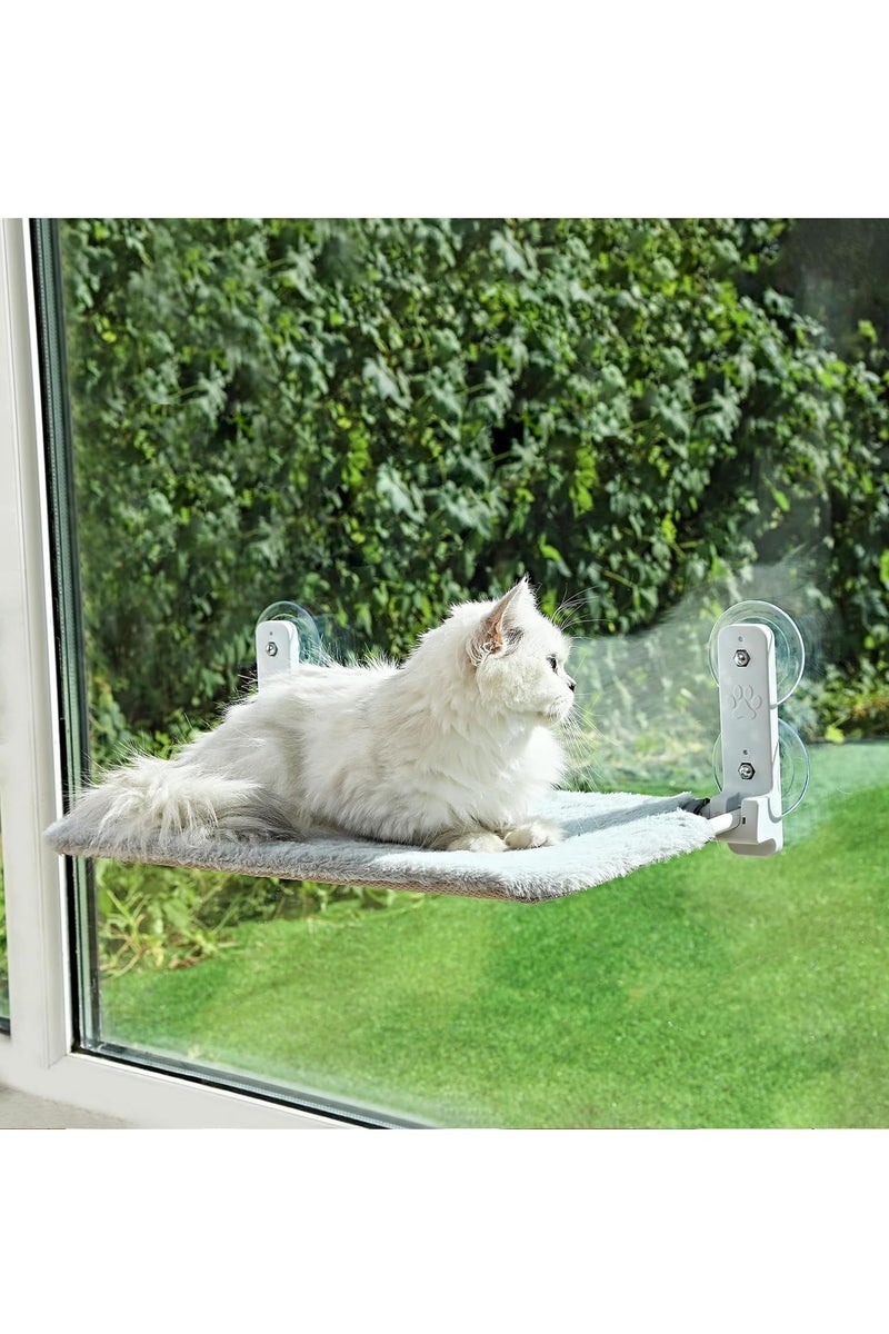 Foldable Cat Hammock for Window - Cordless, Embeded Machine Washable Padded Bed, Robust Metal Frame - Cat Window Perch for Large Cats and Kittens - Image 1