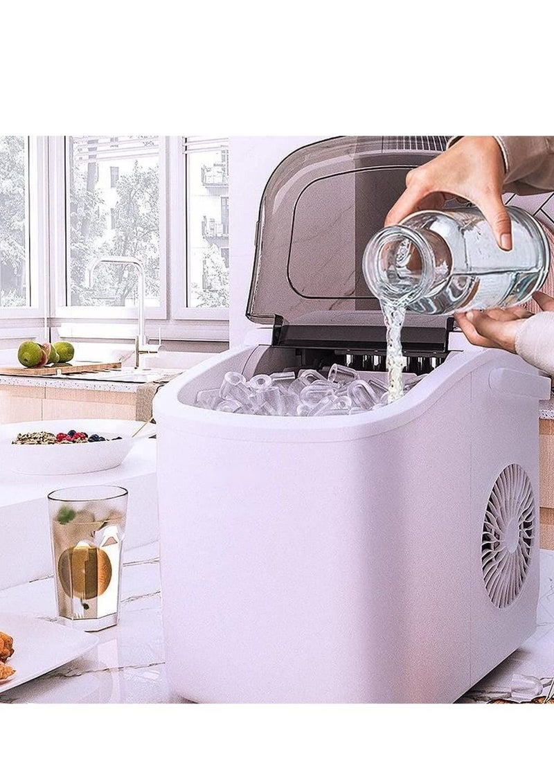 Generic COOLBABY Commercial Ice Making Machine 15kg Household Small Dormitory Student Intelligent Mini Automatic Round Ice Cube Maker(White）  - Image 4
