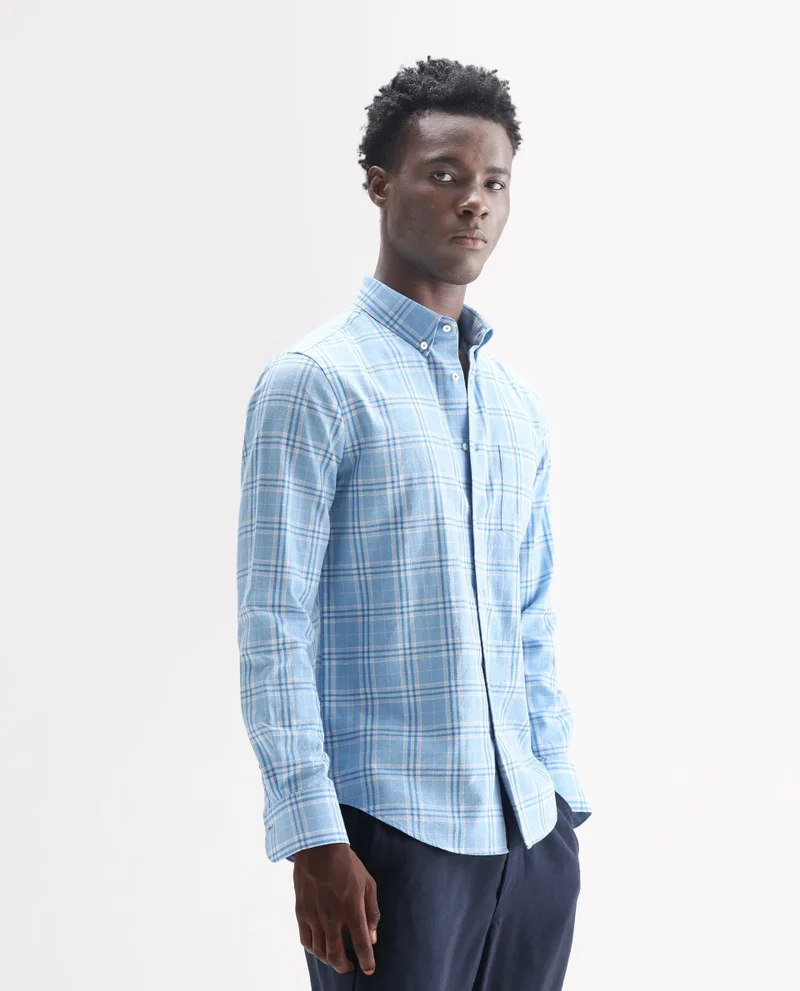 Rare Rabbit Men's Classic 100% Linen Pocket Shirt