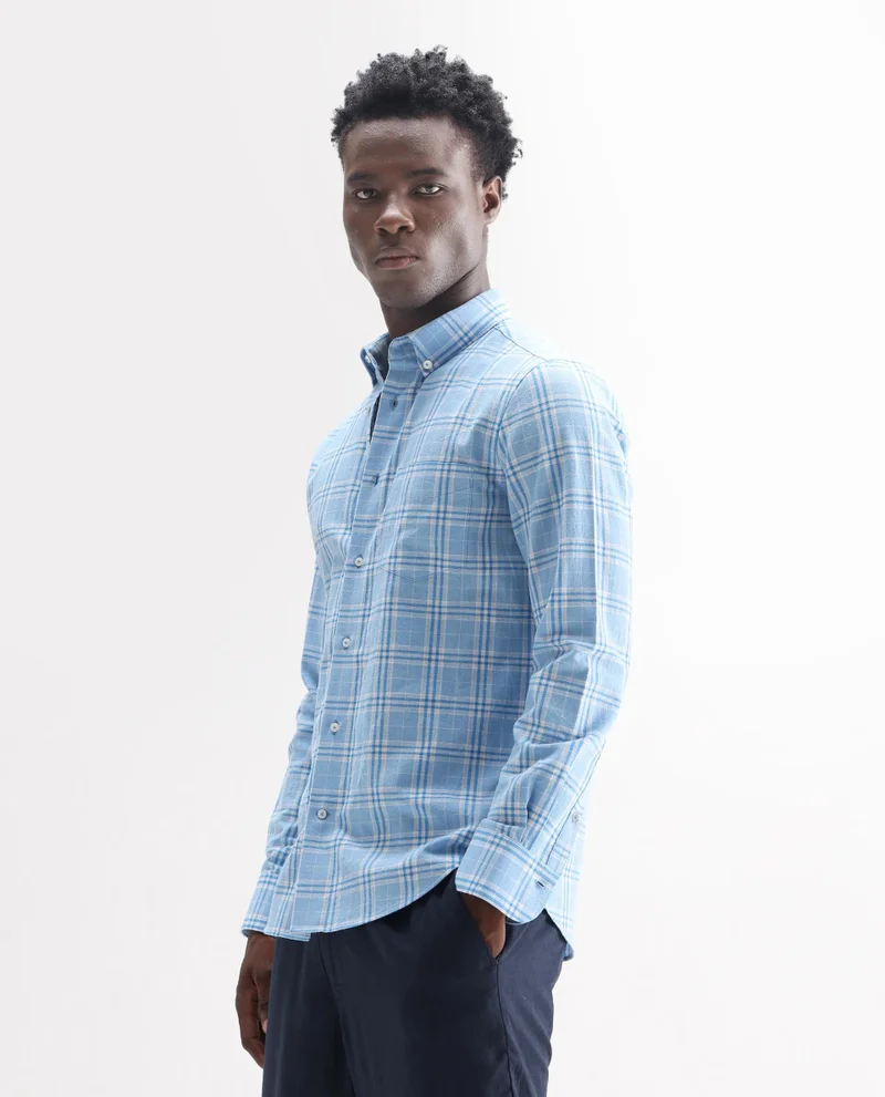Rare Rabbit Men's Classic 100% Linen Pocket Shirt