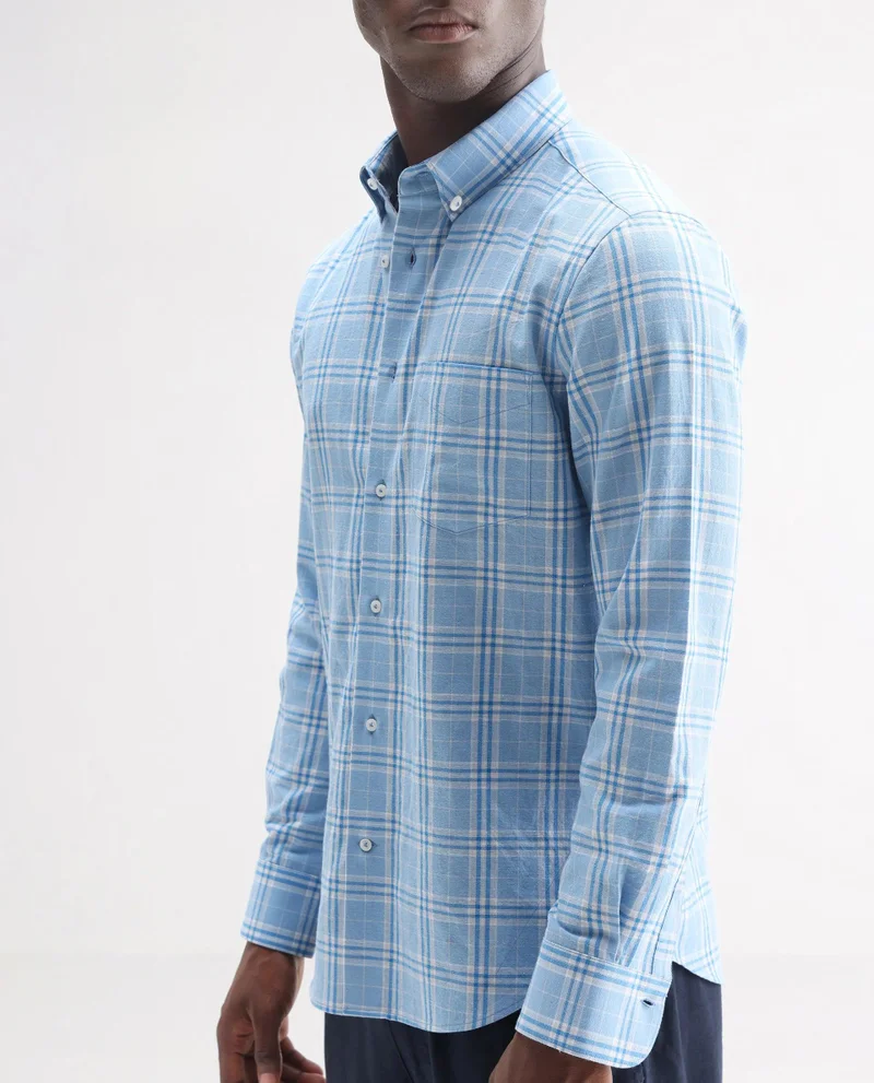 Rare Rabbit Men's Classic 100% Linen Pocket Shirt