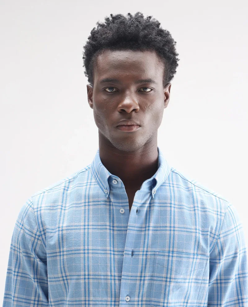 Rare Rabbit Men's Classic 100% Linen Pocket Shirt