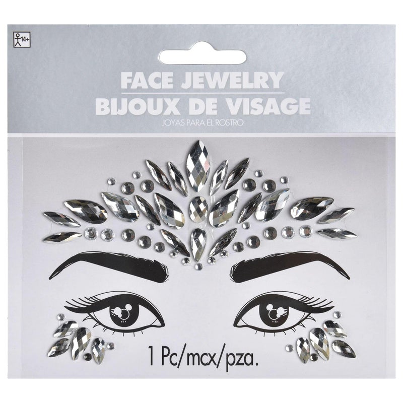 Sparkle Shine Face Jewelry 15 x 45 1 Pc Silver