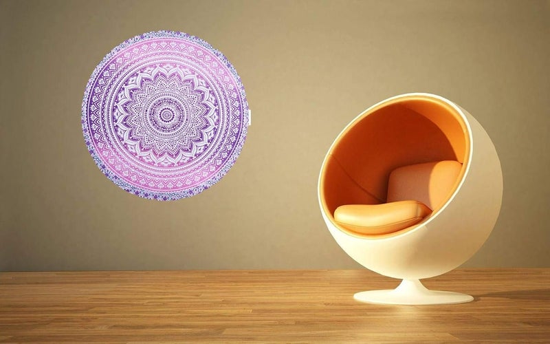 Purpledip Purpledip Round Tapestry Mandala Beach Throw Indian Cotton Bohemian Round Table Cloth Home Decor Yoga Mat Meditation Picnic Rug 50 inch 20064B  - Image 3