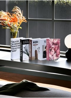 NIBEMINENT 5 Pieces Decorative Books, Faux Books with Hidden Storage, Decorative Books for Bookshelf Coffee Table, Decorative Book Boxes, Hollow Books for Living Room  - Image 4