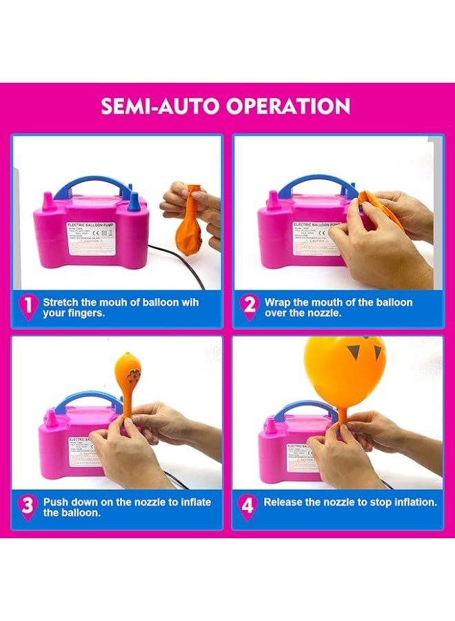 OMAKSS Electric Balloon Pump, Portable Balloons Air Pump for Balloon Arch, Balloon Garland, Party Decorations, Kids Birthday, Baby Shower, Party Supplies & Decorations, Pink - Image 4