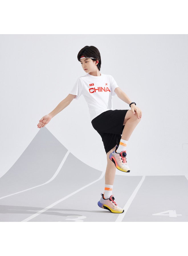 XTEP Children's Comfortable Breathable Summer Unisex All-size 2025 New Short-sleeve Knitted Kids Wear - Image 4