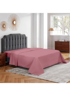Rest Flat Bedsheet 240X260Cm Plush Mauve Breathable Machine Washbale Bedsheet Extra Soft Easy Fit Highly Breathable Bedding & Linen Cover  - Image 3