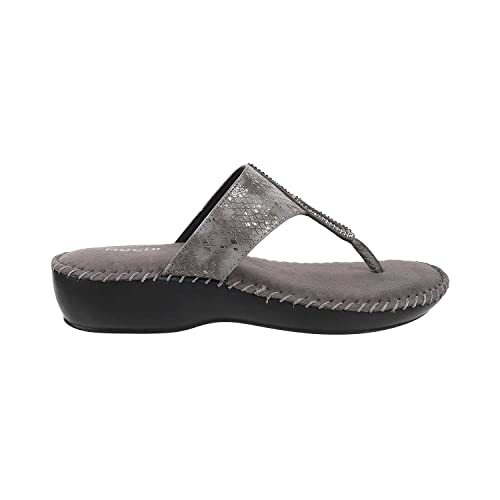 Mochi Womens Synthetic Gun Metal Slip Ons (Size (8 UK (41 EU)) - Image 3